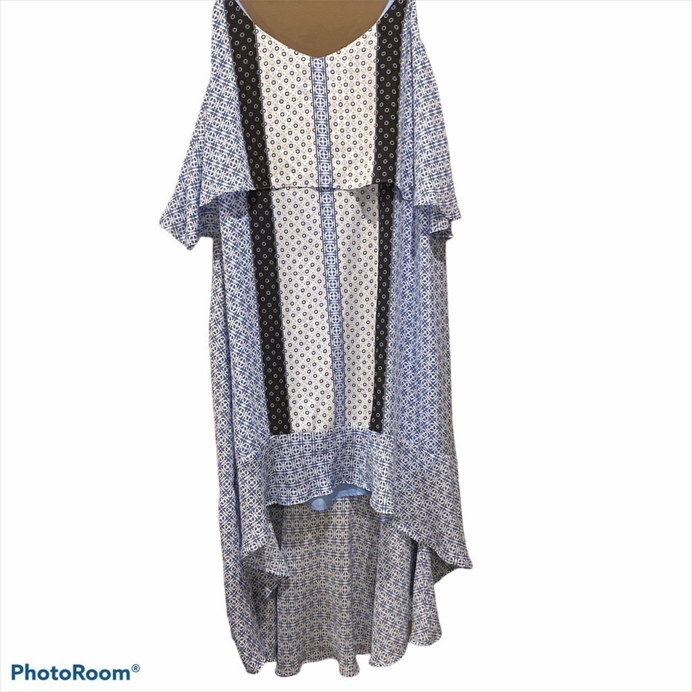 Kaari Blue Curvy Spaghetti Strap Dress